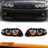 FAROS OJOS DE ÁNGEL BMW E46, 98-01, SEDAN, TOURING, COLOR NEGRO