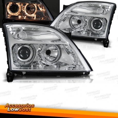 FAROIS ANGEL EYES OPEL VECTRA C (02-05) E OPEL SIGNUM 03-05. FUNDO CROMADO