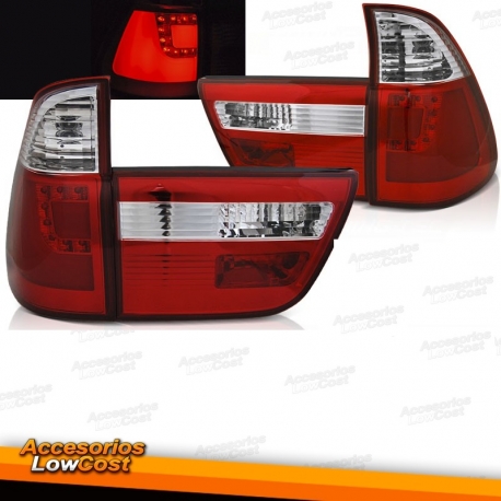 PILOTOS BMW X5, LED CRISTAL ROJO-BLANCO 09.99-10.03