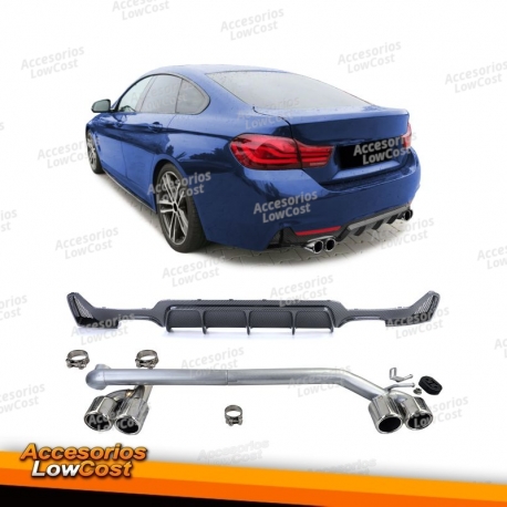 Difusor traseiro de carbono + tubo de escape esportivo para BMW F32 F33 F36 425 428 430