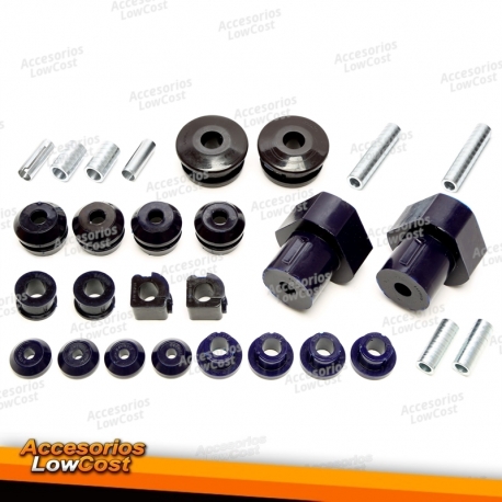 Kit de buchas TA Technix PU 28 peças / VA+ eixo traseiro adequado para VW Golf III / Golf III+IV Cabriolet / Vento