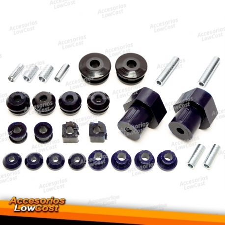 Kit de casquillos de PU TA Technix 28 piezas / eje delantero + eje trasero para VW Golf III / Golf III+IV Cabriolet / Vento