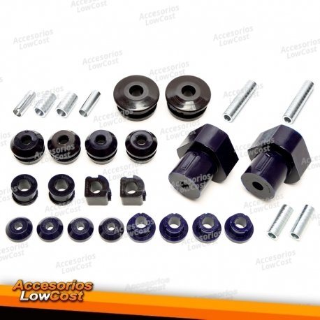 Kit de casquillos de PU TA Technix 28 piezas / eje delantero + eje trasero para VW Golf III / Golf III+IV Cabriolet / Vento