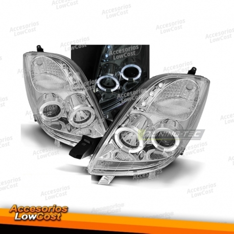 Toyota yaris 06-09 ojos de ángel cromado