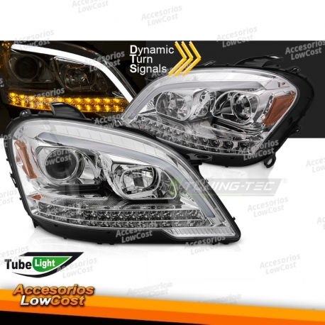 FAROS TUBO LUZ CROMADO SEQ se adapta a MERCEDES W164 ML CLASE M 09-11