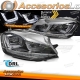 FAROS LIGHT SEQ NEGRO CON LÍNEA CROMADA compatible con VW GOLF 7 13-17