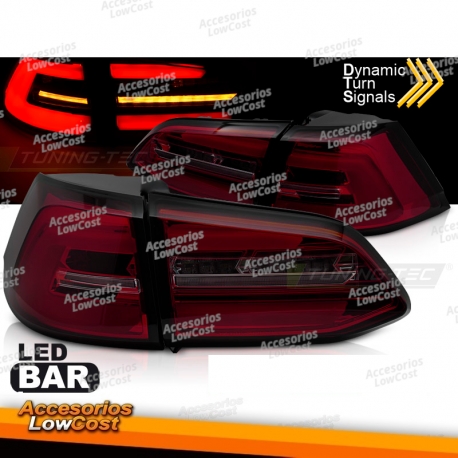  LUCES TRASERAS LED ROJAS HUMO SEQ para VW GOLF 7 17-19 SW