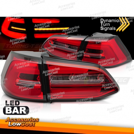 SEQ VERMELHO BRANCO LED LUZES TRASEIRAS para VW GOLF 7 13-17 SW