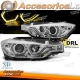 FAROS DELANTEROS OJOS DE ÁNGEL LED AMARILLO DRL CROMADOS se adapta a BMW F30/F31 11-15