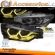 FAROS DELANTEROS OJOS DE ÁNGEL LED AMARILLO DRL CROMADOS se adapta a BMW F30/F31 11-15