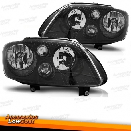 FAROS PARA VOLKSWAGEN VW CADDY 04-10 FONDO NEGRO