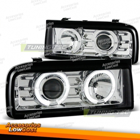 FARÓIS PRETOS ANGEL EYES para VW CORRADO 88-95