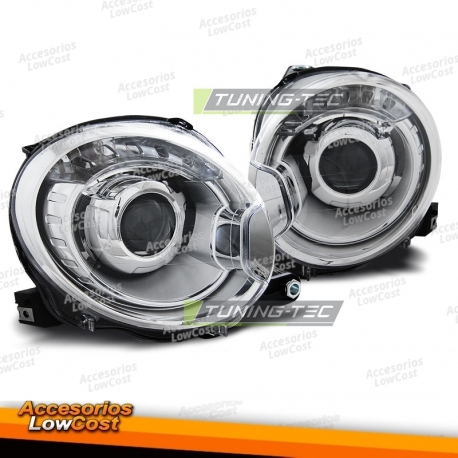 FAROS FIAT 500 07-15 CROMADO