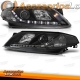 FAROIS COM LUZ DIURNA LED / RENAULT LAGUNA / 01-05 FUNDO PRETO