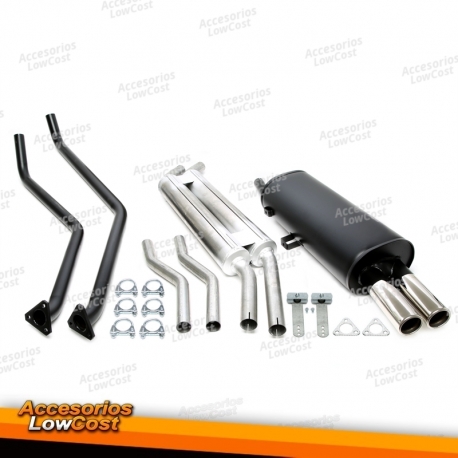 Sistema de escape deportivo TA Technix 2x70mm adecuado para BMW 320i/323i/325i E30 6 cilindros.