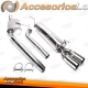 Sistema de escape de aço inoxidável TA Technix 2x76mm redondo/queimado adequado para Opel Omega B / Caravan 4 cilindros