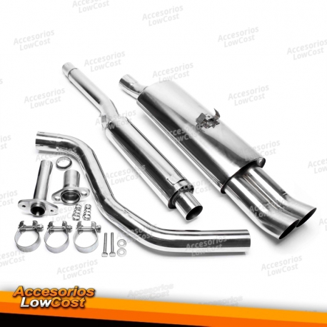 Sistema de escapes de acero inoxidable TA Technix 2x76mm DTM adecuado para VW Polo, Polo Classic, Polo Coupe Tipo 86C