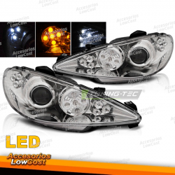 PEUGEOT 206 02-LED CROMADO OLHOS DE ANJO