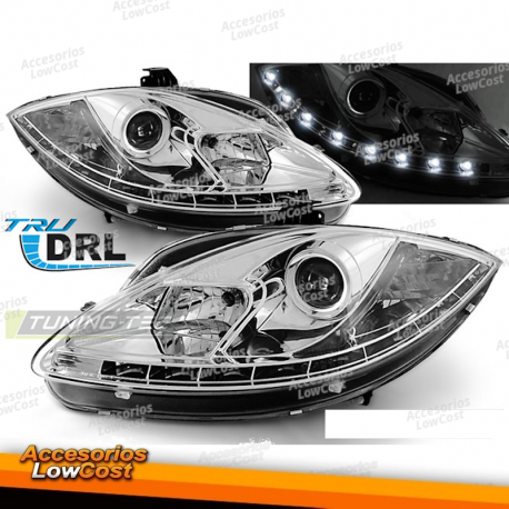 FAROS TRUE DRL CROMADOS para SEAT LEON ALTEA 09-12