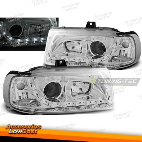 FARÓIS CROMADOS DAYLIGHT adequados para SEAT IBIZA/CORDOBA/POLO VARIANT, SEDAN 10.93-08.99