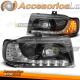 FAROS DAYLIGHT NEGROS aptos para SEAT IBIZA/CORDOBA/POLO VARIANT, SEDAN 10.93-08.99