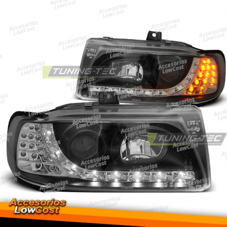 FARÓIS PRETOS DAYLIGHT adequados para SEAT IBIZA/CORDOBA/POLO VARIANT, SEDAN 10.93-08.99