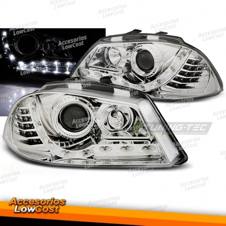 FAROS DAYLIGHT CROMADOS para SEAT IBIZA 6L 04/02-08