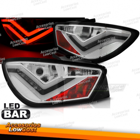 LUCES TRASERAS DE BARRA LED CROMADAS para SEAT IBIZA 6J 3D 06/08-12