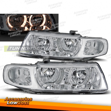 FAROS OJOS DE ÁNGEL CROMADOS se adapta a SEAT LEON / TOLEDO 04.99-08.04