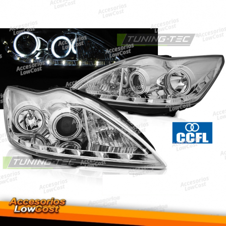 FORD FOCUS II 02/08-10 OLHOS DE ANJO CCFL CROMADO