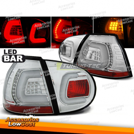 LUCES TRASERAS DE BARRA LED CROMADAS para VW GOLF 5 10/03-09