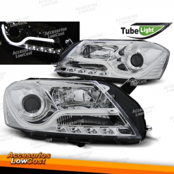 FAROS DELANTEROS TUBO LUZ CROMADO apto para VW PASSAT B7 10/10-10/14