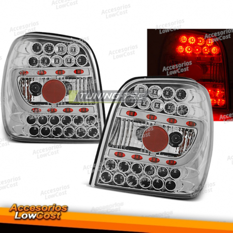 LUCES TRASERAS LED CROMADAS para VW POLO 6N 10.94-09.99