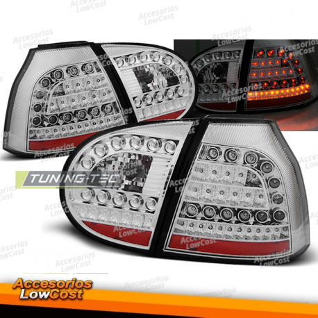 FARÓIS TRASEIROS LED CROMADOS para VW GOLF 5 10/03-09