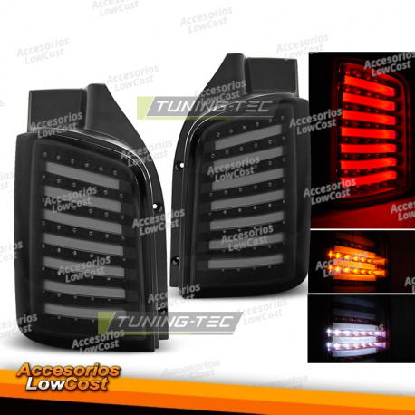 FARÓIS TRASEIROS LED FUMADOS PRETOS para VW T5 04/03-09 / 10-15