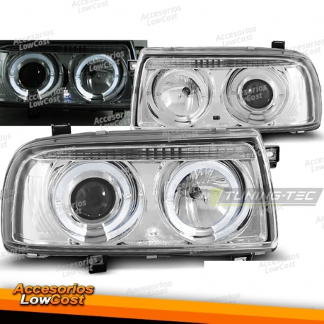 FARÓIS CROMADOS ANGEL EYES adequados para VW VENTO 01.92-08.98