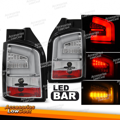 LUCES TRASERAS DE BARRA LED CROMADAS para VW T5 04/03-09