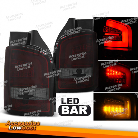 LUCES TRASERAS DE BARRA LED ROJAS HUMO para VW T5 04/03-09