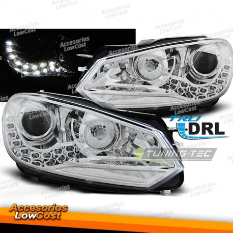 FAROS TRUE DRL CROMADOS para VW GOLF 6 10/08-12