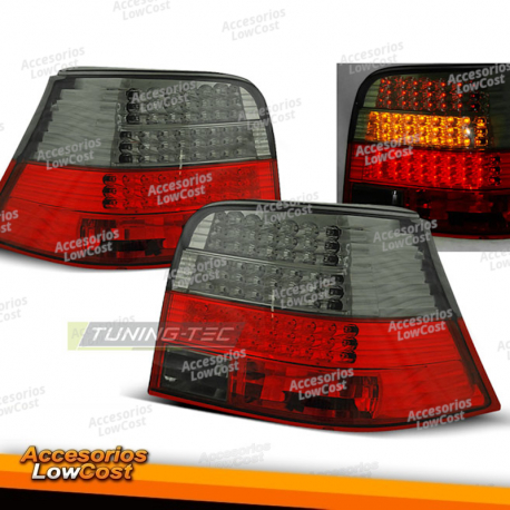 LUZES TRASEIRAS LED VERMELHAS DE FUMO para VW GOLF 4 09.97-09.03