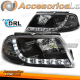 FARÓIS VERDADEIROS DRL PRETOS adequados para VW PASSAT 3BG 09.00-03.05