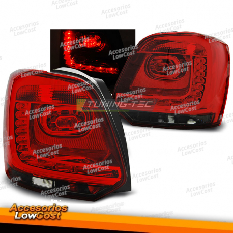 LUCES TRASERAS LED ROJAS HUMO para VW POLO 09-14