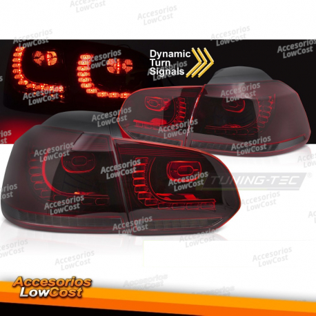 LUZES TRASEIRAS LED VERMELHO FUMO SEQ para VW GOLF 6 08-13