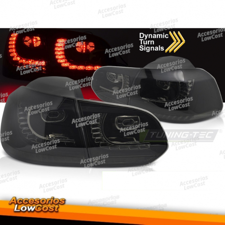 LUZES TRASEIRAS LED VERMELHO FUMO SEQ para VW GOLF 6 08-13