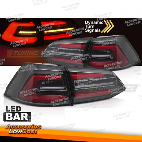 LUCES TRASERAS LED NEGRAS CON SEQ ROJO para VW GOLF 7 13-17 SW