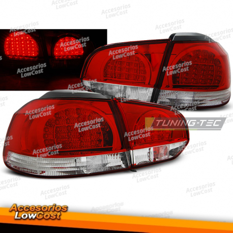 LUZES TRASEIRAS LED VERMELHAS BRANCAS para VW GOLF 6 10/08-12