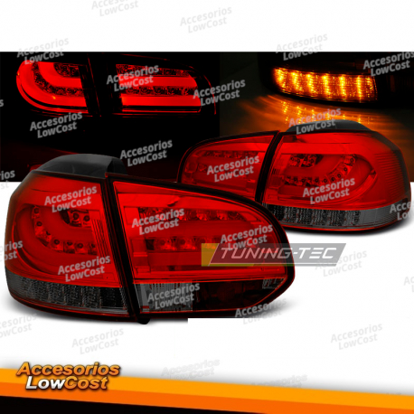 LUCES TRASERAS DE BARRA LED AHUMADO ROJO se adapta a VW GOLF 6 10/08-12