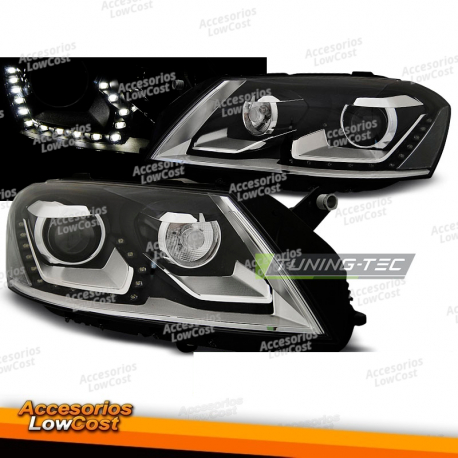 FAROS DAYLIGHT NEGROS aptos para VW PASSAT B7 10/10- 10/14