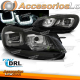 FARÓIS U-LED LUZ DRL PRETO LINHA PRETA cabe VW GOLF 6 08-12