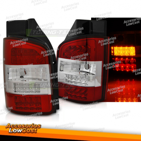 LUZES TRASEIRAS LED VERMELHAS BRANCAS para VW T5 04/03-09 TRASNPORTER